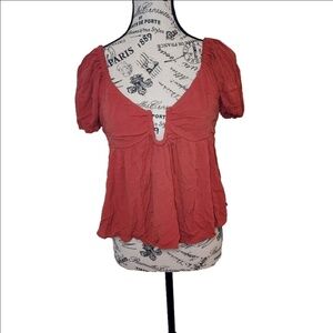 Harmony‎ In Nature - Rust Crepe Top Size M